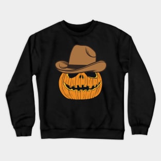 Halloween Cowboy Jack O Lantern Crewneck Sweatshirt